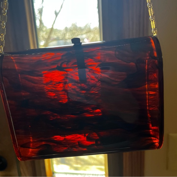 Vintage Wilardy Lucite Translucent Tortoise Purse - Picture 4 of 12